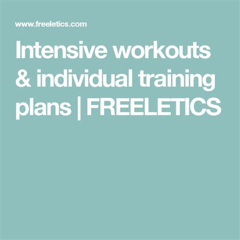 Intensive workouts & individual training plans.